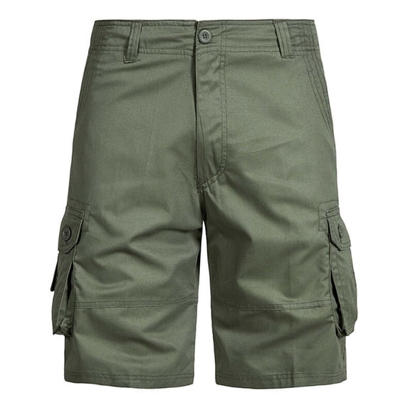 Mens Casual Outdoor Cargo Shorts 7"/8" Inseam Stretch Classic Fit Knee Length Short Pants Summer Quick Dry Belt Loops Multi-Pocket Utility Work Wear for Men