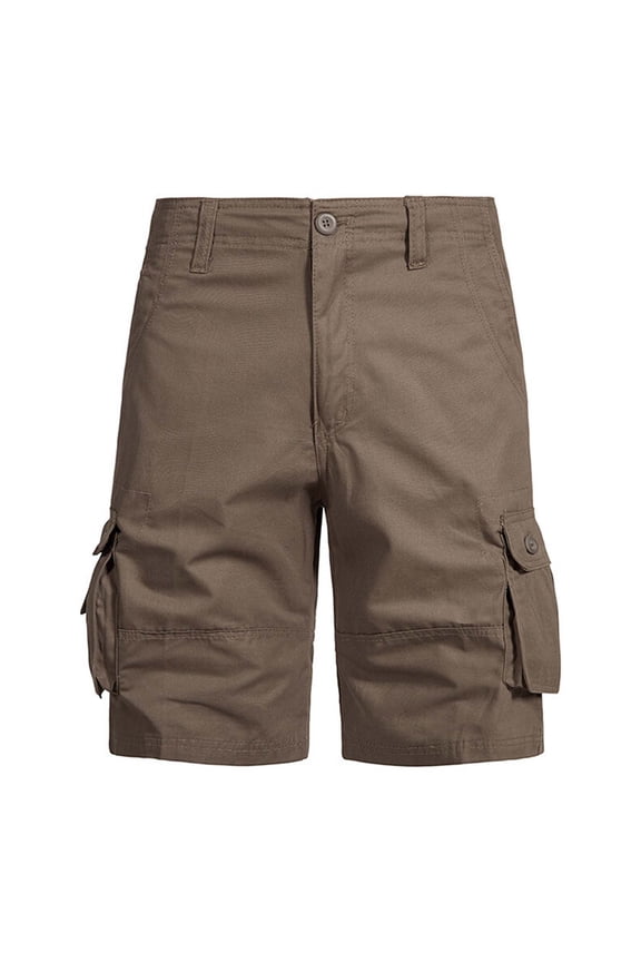 Mens Casual Outdoor Cargo Shorts 7"/8" Inseam Stretch Classic Fit Knee Length Short Pants Summer Quick Dry Belt Loops Multi-Pocket Utility Work Wear for Men