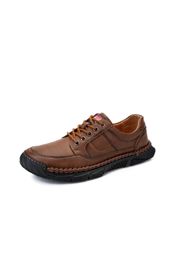 Mens Casual Oxfords Lightweight Breathable Hiking Shoes Comfortable Loafers Slip Resistant Driving Work Shoes Brown 10 US