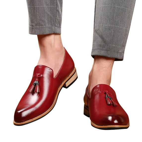 Mens Casual Oxfords Shoes Fashion Business Formal Work Shoes Classic Tuxedo Leather Dress Shoes