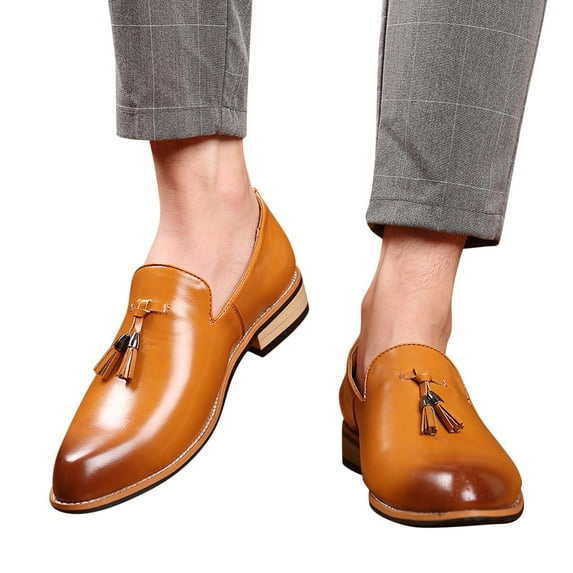 Mens Casual Oxfords Shoes Fashion Business Formal Work Shoes Classic Tuxedo Leather Dress Shoes