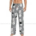 thumbnail image 1 of Mens Casual Pajama Long Pant Loose Elastic Waistband Cat Unicorn Magic Pattern Cozy Sleepwear Home Lounge Pants, 1 of 6
