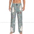 thumbnail image 1 of Mens Casual Pajama Long Pant Loose Elastic Waistband Cat Unicorn Magic Pattern Cozy Sleepwear Home Lounge Pants, 1 of 6