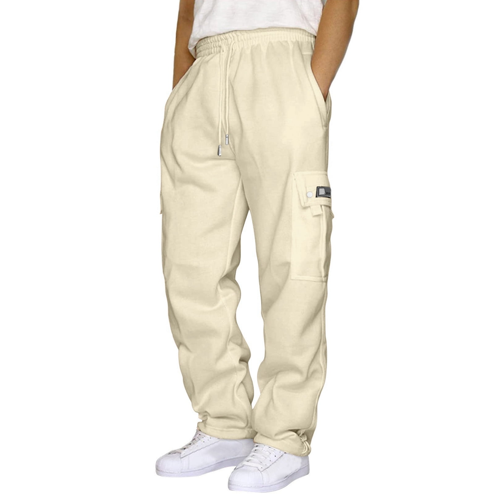 Mens Casual Pants Casual Pants For Men Male Fitness Running Trousers Drawstring Loose Waist Solid Color Pocket Loose Sweatpants Walmart