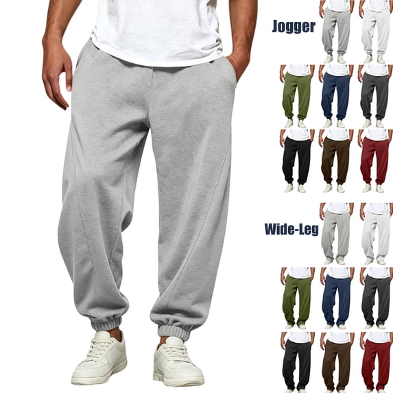 Mens Casual Pants Dqueduo Men's Solid Color Tapered Jogger Drawstring Pockets Sweatpants, S-XXXL Gray XL
