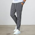 thumbnail image 1 of Mens Casual Pants Elastic Waist Loose Fit with Pockets Outdoor Hiking, 1 of 2