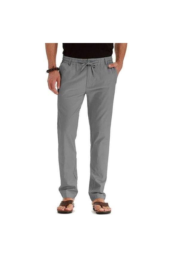 Mens Casual Pants, Elastic Waist and Zip Fly with Adjustable Internal Drawstring Custom Fit for Men Workout Pants