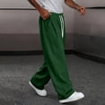 thumbnail image 1 of Mens Casual Pants Fashion Loose Fit Wide Leg Pants Straight Sweatpants Elastic Waist Drawstring Green L, 1 of 7