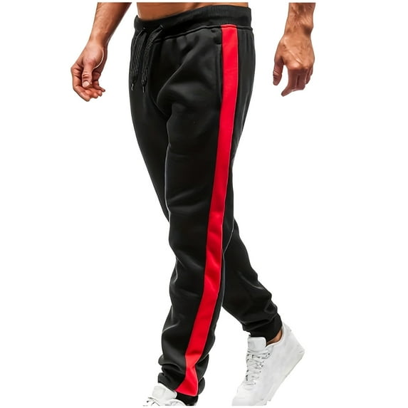 Mens Casual Pants Light Weight Joggers Elastic Waist and Cuff Drawstring Fit Pants Tapered for Men