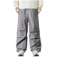 thumbnail image 1 of Mens Casual Pants, Men's Baggy Waterproof Cargo Pants - Elastic Waist Stretch Travel Fishing Outdoor Hiking Sweatpants with Pockets, 1 of 8