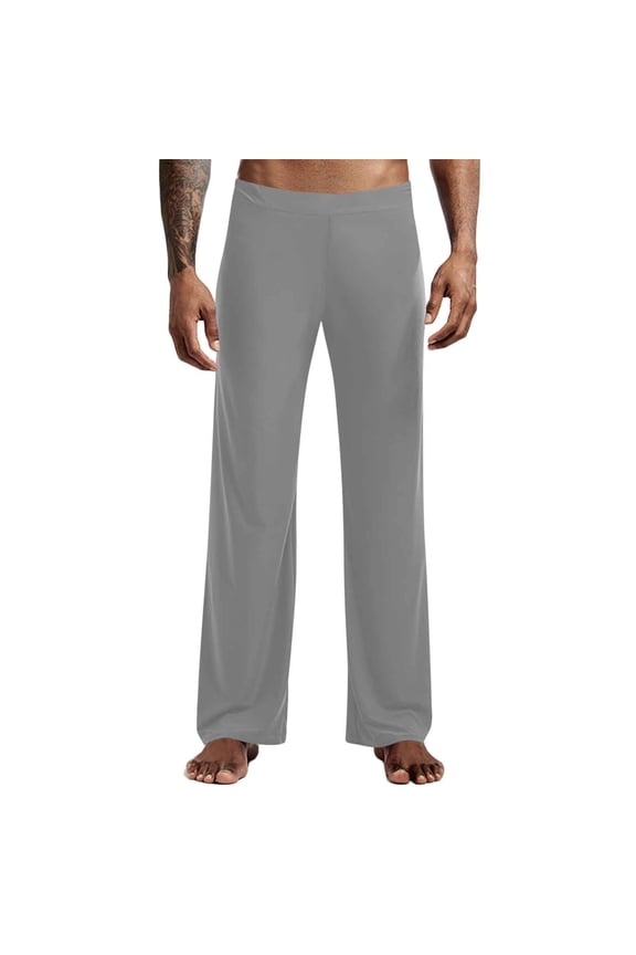 Mens Casual Pants Men's Clothing Men's Lightweight Pants Breathable Soft Comfortable Stretch Yoga Sleepwear Drawstring Waist Elastic Home Wear