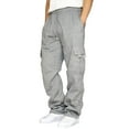 Mens Casual Pants ,Men's Fitness Running Pants Lace Up Loose Waist Wide