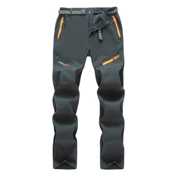 Mens Casual Pants, Men's Winter Snow Ski Pants Fleece Lined Hiking Pants Water Resistant Outdoor Mountain Work Pants with Zip Pockets