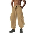thumbnail image 1 of Mens Casual Pants, Mens Cargo Pants Casual Tactical Military Work Pants with Multi-Pockets Outdoor Hiking Camping Sweatpants Lightweight Khaki XL, 1 of 6