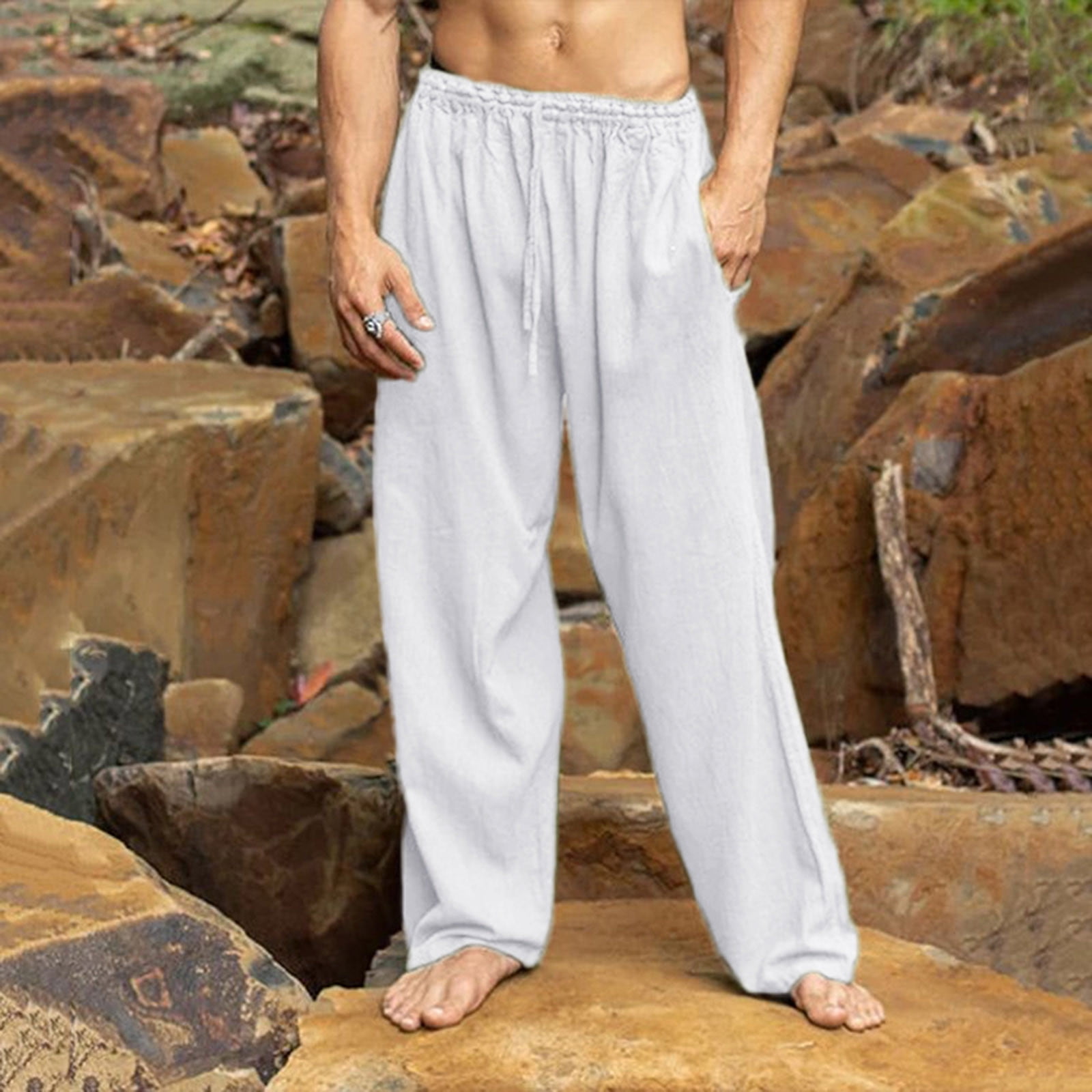 Bohio Men's Casual Summer 100% Linen Drawstring Pants with Pockets in (6)  Colors - MLP19 | Mens linen pants, Casual linen pants, Linen shirt men
