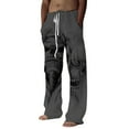 Mens Casual Pants,Open Bottoms Sweatpants for Men Loose Fit Wide Leg