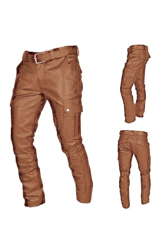 Mens Casual Pants Punk Retro Goth Solid Color Slim Fit Long Pants Spring Fall Trousers for Men Yellow XL