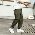 thumbnail image 1 of Mens Casual Pants Solid Color Elastic Waist Straight Joggers Trousers Work Stretchy Classic Mens Dress Slacks with Pockets, 1 of 4
