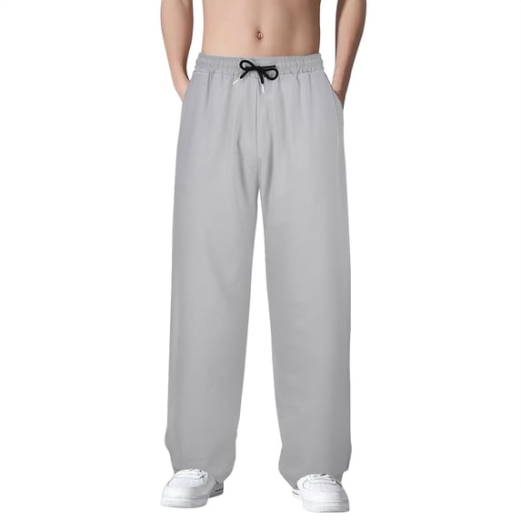Mens Casual Pants With Deep Pockets Loose Fit Jogging Trousers Running Training Basketball Pants for Men