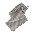 thumbnail image 1 of Mens Casual Plaid Sleep Bottoms With Pockets Cotton Lightweight Elastic Waist Pants Pajama Living At Home Breathable Pants, 1 of 2