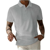 Mens Casual Polo Shirt Summer Short Sleeve Vacation Button Beach Knit Stretchy Golf Shirts