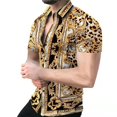 thumbnail image 1 of Mens Casual Printed Baroque Short Sleeve Muscle Button Down Shirt Party Dress, 1 of 9