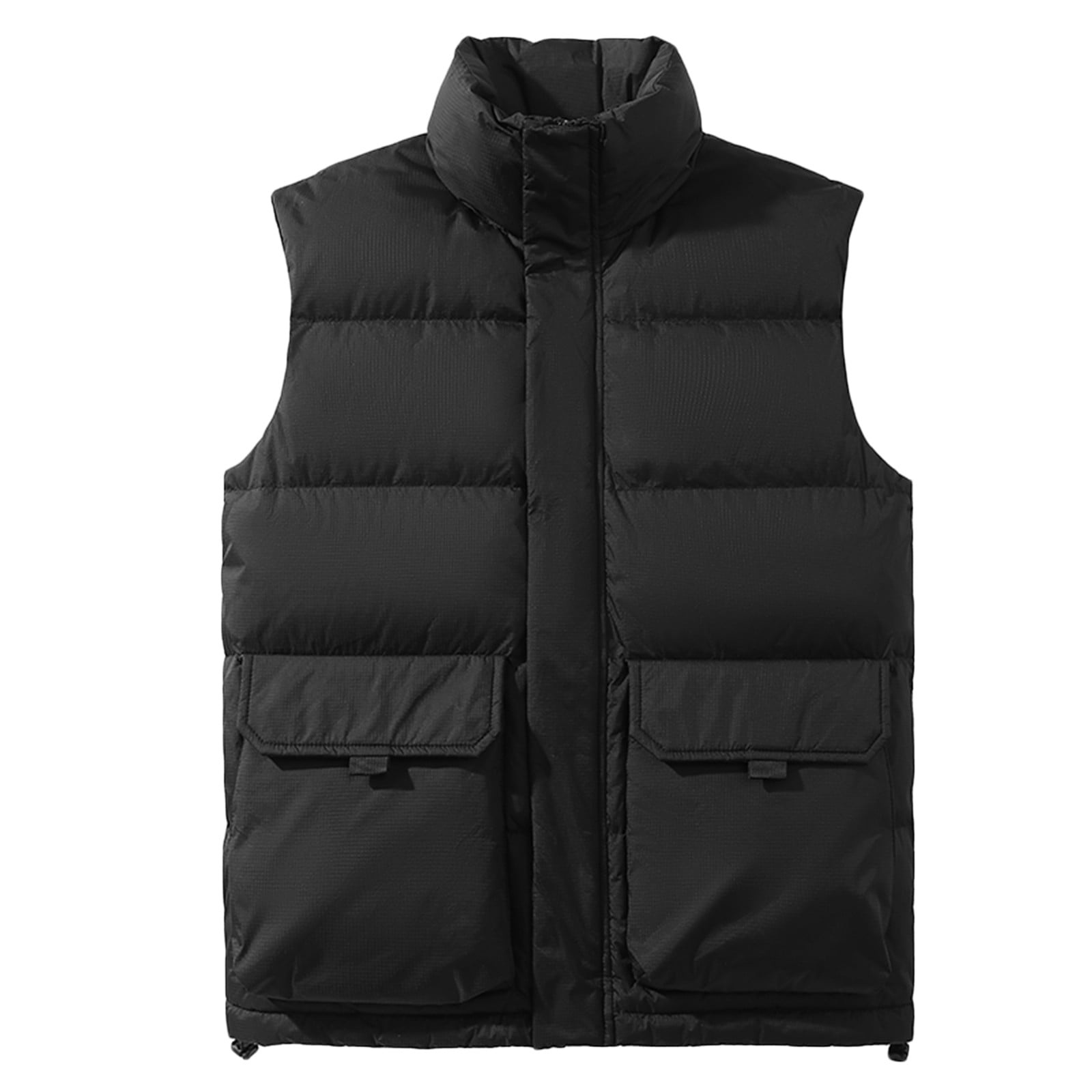 Mens Casual Quilted Puffer Vest Lightweight Stand Collar Full Zip Sleeveless Down Jacket Winter