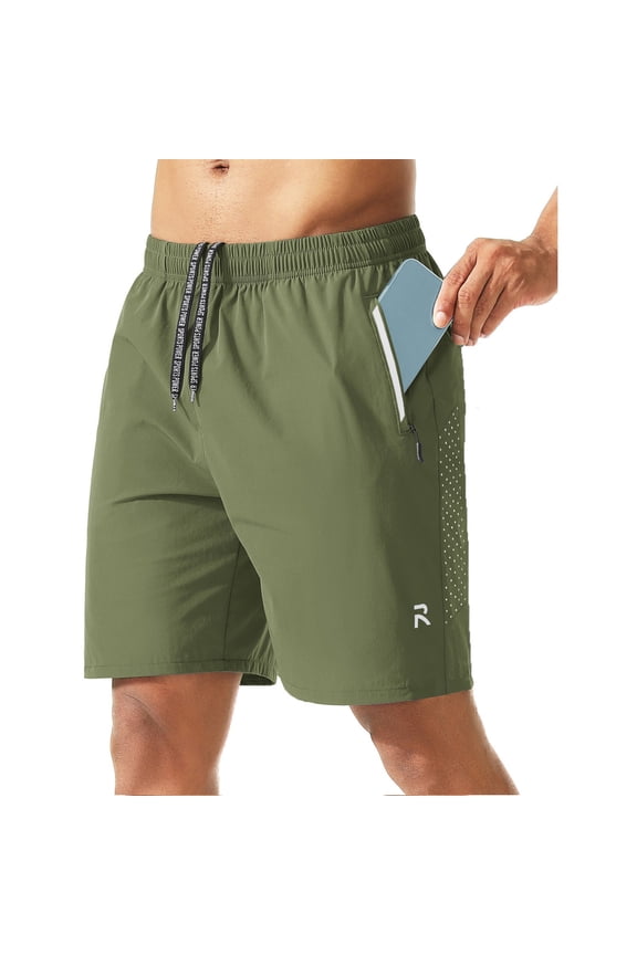 Mens Casual Running Athletic Nylon Shorts for Summer Cooling Running Workout Shorts Jogger Trunks Elastic Waist with Pocket,M