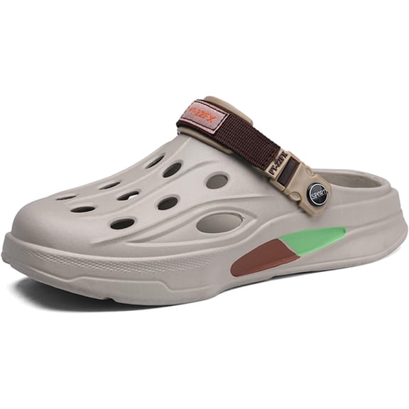 Mens Casual Sandals Breathable Mesh Walking Mules Sneakers Open Back Slip On Shoes Quick-Dry Slippers