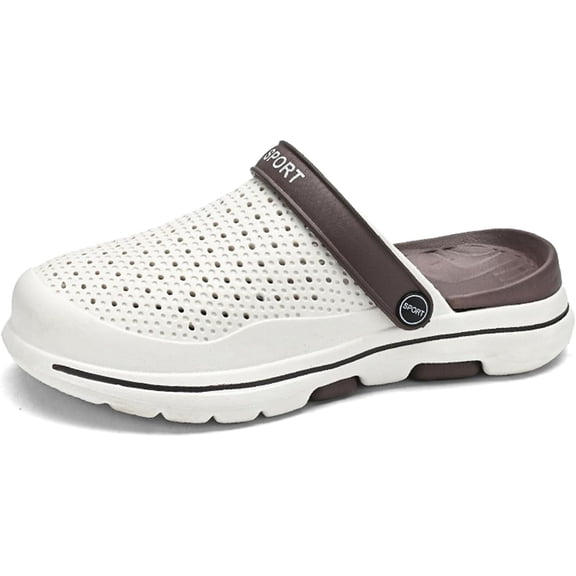 Mens Casual Sandals Breathable Mesh Walking Mules Sneakers Open Back Slip On Shoes Quick-Dry Slippers