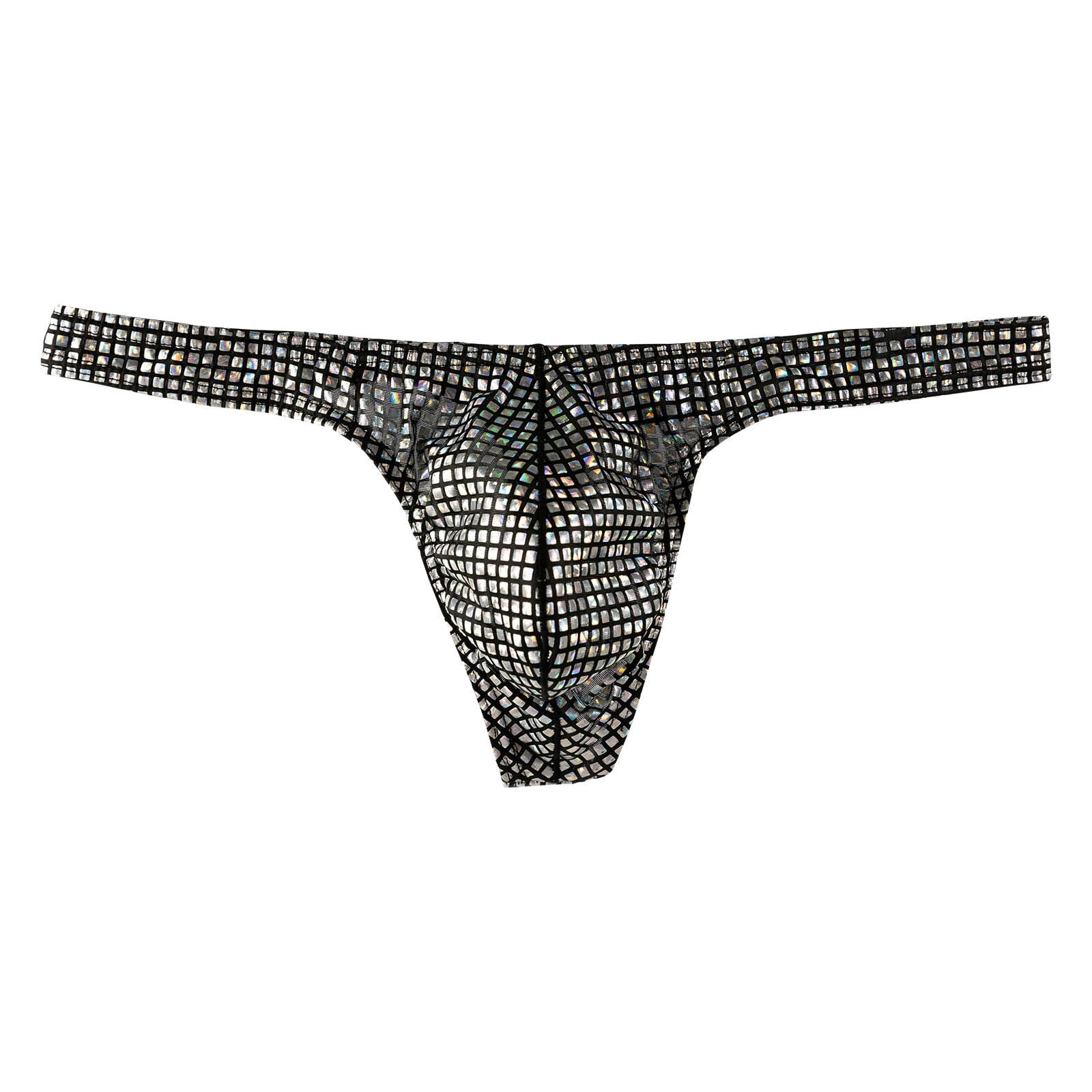 Mens Casual Shiny Thong Solid Low Waist Bulge Pouch GString Underwear