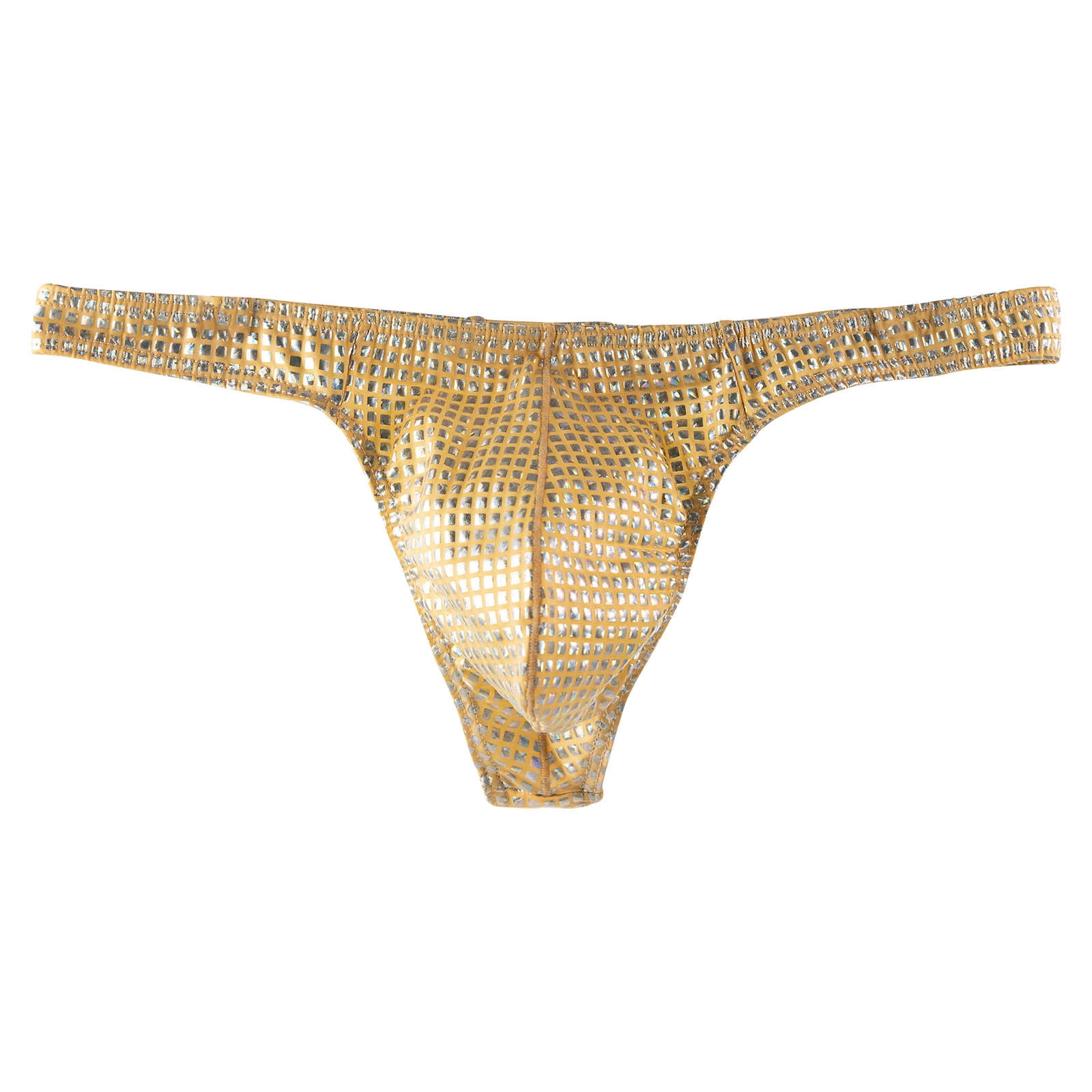 Mens Casual Shiny Thong Solid Low Waist Bulge Pouch GString Underwear