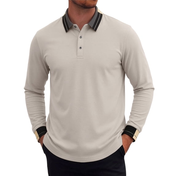 Mens Casual Shirts Long Sleeve Fashion Classic Solid Color Golf Shirt Lightweight Basic Work Tops