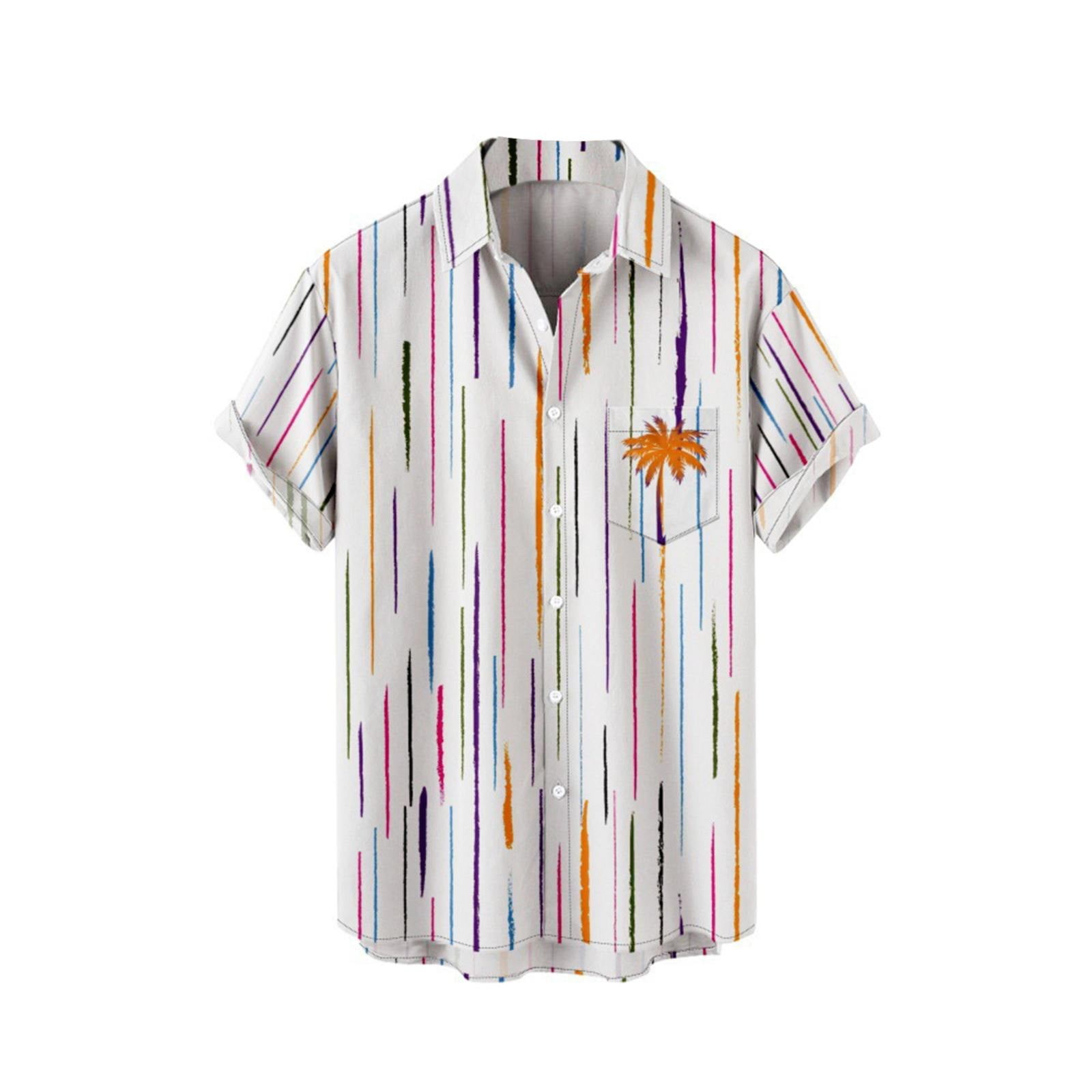 Mens Casual Shirts,Men'S Summer Vacation Tourism Beach Fashion Trend