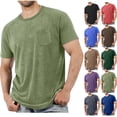 thumbnail image 1 of Mens Casual Shirts, Mens Tops Basic Crew Neck Tshirts Short Sleeve Tee Shirts With Pocket Blouses Shirts, 1 of 6