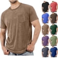 thumbnail image 1 of Mens Casual Shirts, Mens Tops Basic Crew Neck Tshirts Short Sleeve Tee Shirts With Pocket Blouses Shirts, 1 of 6