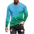 thumbnail image 1 of Mens Casual Shirts Qiggri Men Casual Gradation Printed Round Neck Long Sleeve Pullover T-Shirt Blouse, 1 of 5