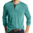 thumbnail image 1 of Mens Casual Shirts Qiggri Men's Fashion Casual Color Block Long Sleeve Round Neck Blouse, 1 of 5