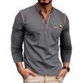 thumbnail image 1 of Mens Casual Shirts Short/Long Sleeve Button Classic Tees Tops Fashion Lightweight Stylish T Shirts With Pocket, 1 of 7