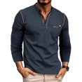 thumbnail image 1 of Mens Casual Shirts Short/Long Sleeve Button Classic Tees Tops Fashion Lightweight Stylish T Shirts With Pocket, 1 of 7