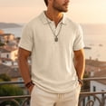 thumbnail image 1 of Mens Casual Shirts Summer Short Sleeve Solid Color Polos Daily Comfort Classic Collared Shirt for Big and Tall, 1 of 8