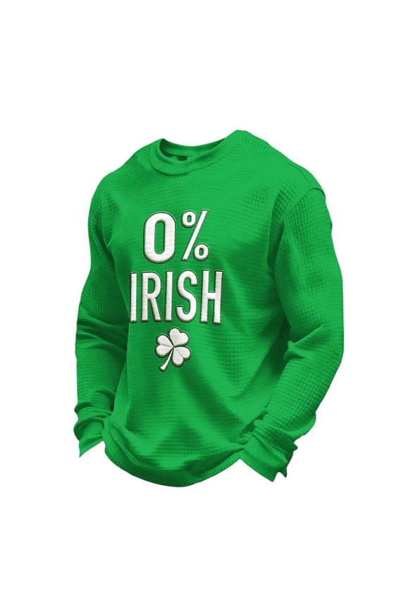 Mens Casual Shirts Texture Saint Patrick'S Day Crewneck Short Sleeve School Outfits for Teachers,Green,S
