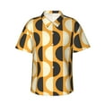 thumbnail image 1 of Mens Casual Short Sleeve Button-Down Hawaiian Shirts,70s Retro Geometric Shirts Classic Fit Beach Dress Shirts with Front Pocket,L, 1 of 7