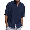 thumbnail image 1 of Mens Casual Short Sleeve Lightweight Beach Loose Fit Summer Tops, 1 of 1