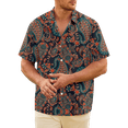 thumbnail image 1 of Mens Casual Short Sleeve Shirts Slim Fit Paisley T Shirts Floral Print Shirt, 1 of 12