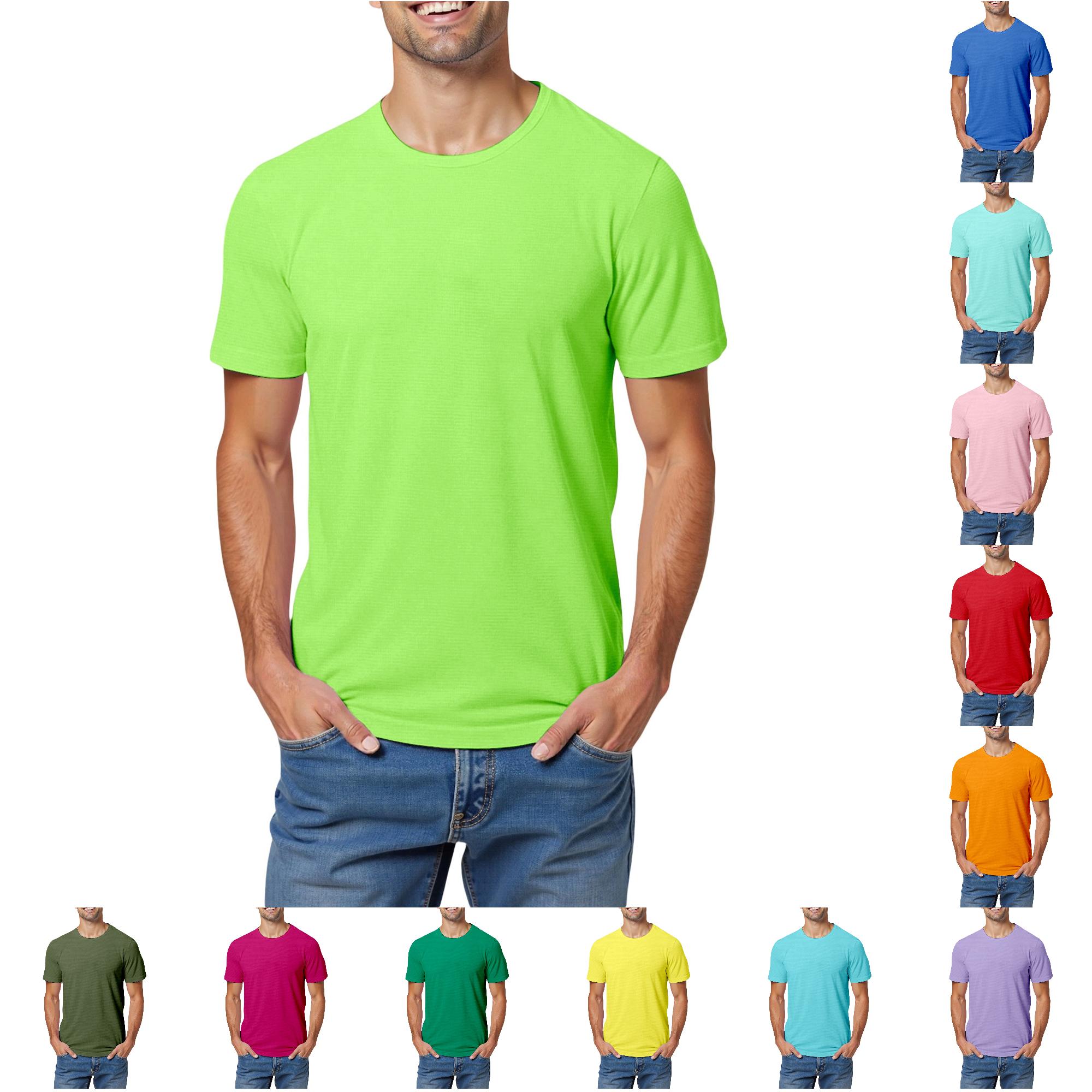 Mens Casual Short Sleeve T Shirt for Summer Outdoor Sports Loose Fit Breathable Workout Training Tee with Crew Neck Mens Compression T Shirt T Shirts for Men, Size XXL