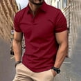 thumbnail image 1 of Mens Casual Short Sleeve Tops Button V-Neck Muscle Fitness Workout Blouse Tee, 1 of 11