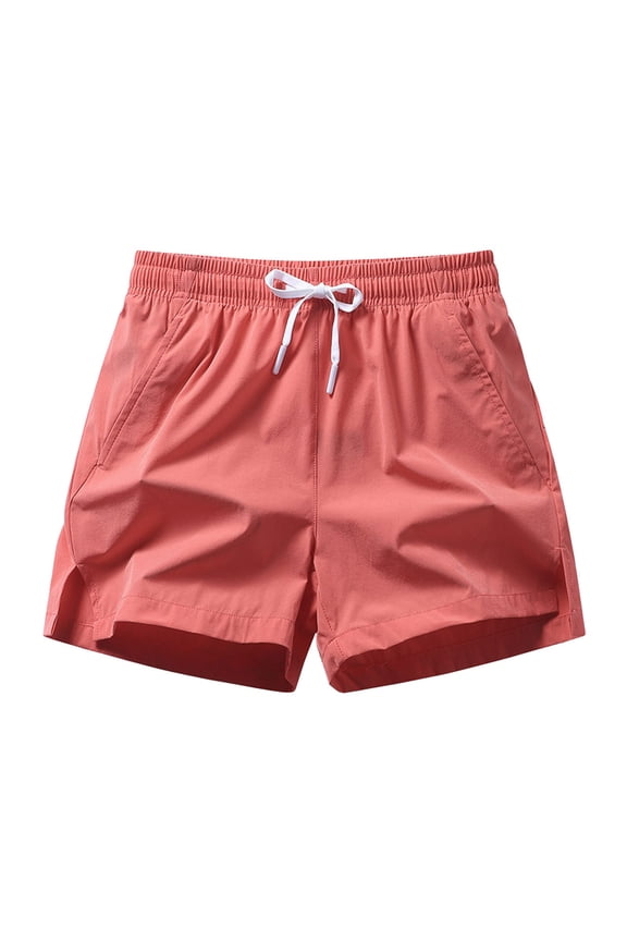 Mens Casual Shorts 5 Inch with Pocket Lightweight Drawstring Workout Athletic Short Pants Quick Drying Activewear Shorts Summer Clothes Watermelon Red, Size S