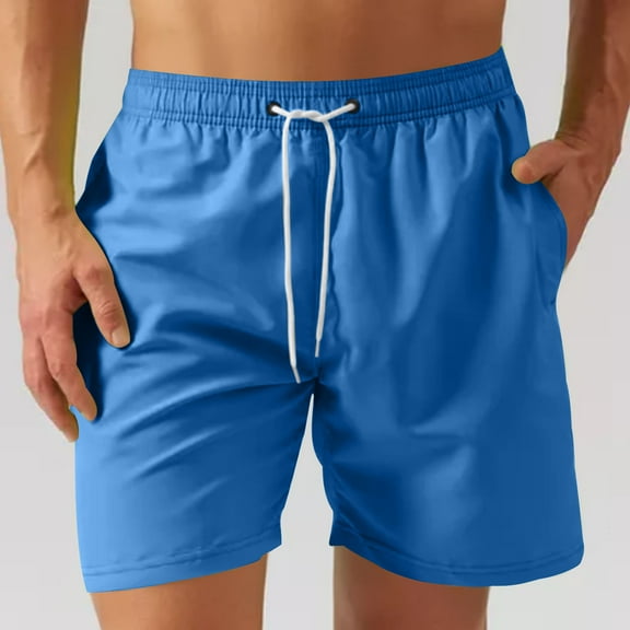 Mens Casual Shorts Dgankt Men's Swim Trunks Quick Dry Beach Shorts with Zipper Pockets and Mesh Lining Large Size Available
