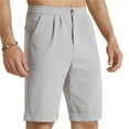thumbnail image 1 of Mens Casual Shorts Drawstring Shorts Men Elastic Waist Shorts with Pockets Summer Grey L, 1 of 5